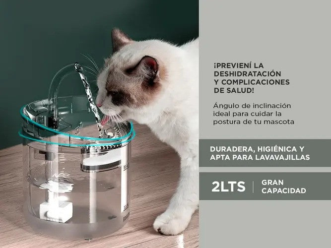 Bebedero inteligente con sensor para mascotas
