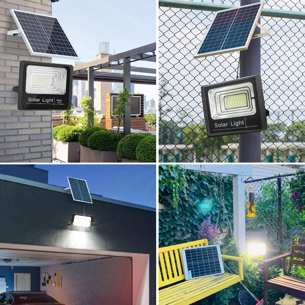 Lámpara solar LED 500W con panel y control remoto